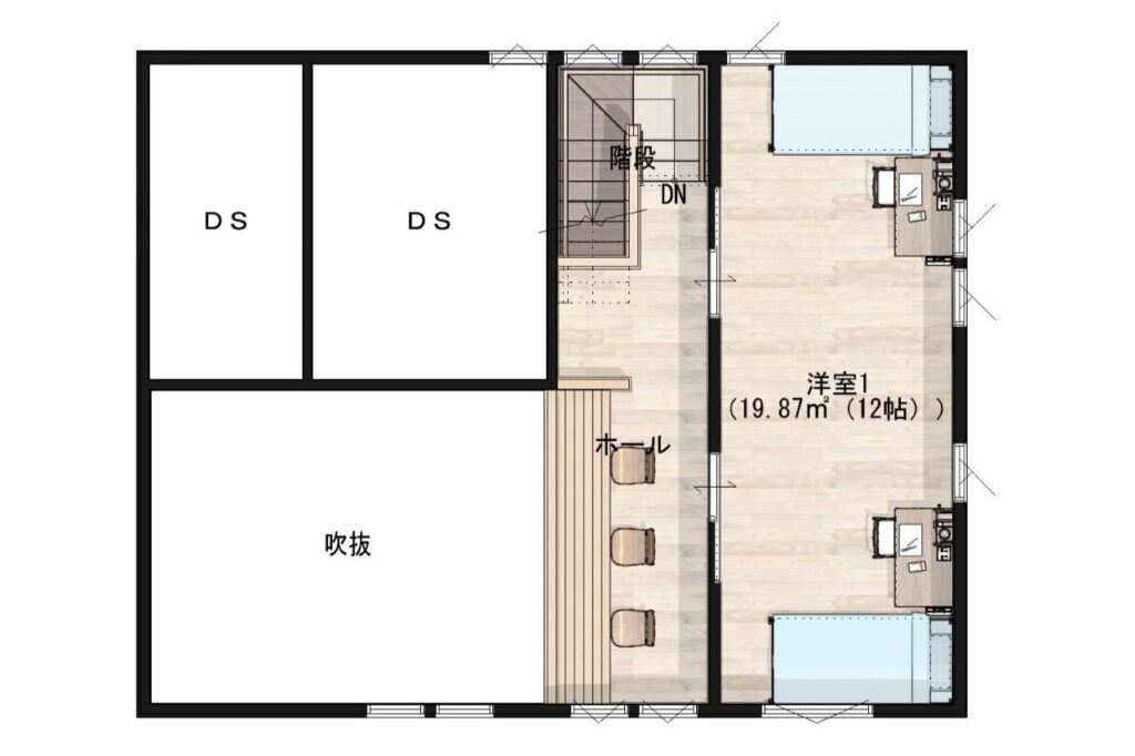 北上市モデルハウス間取り2階