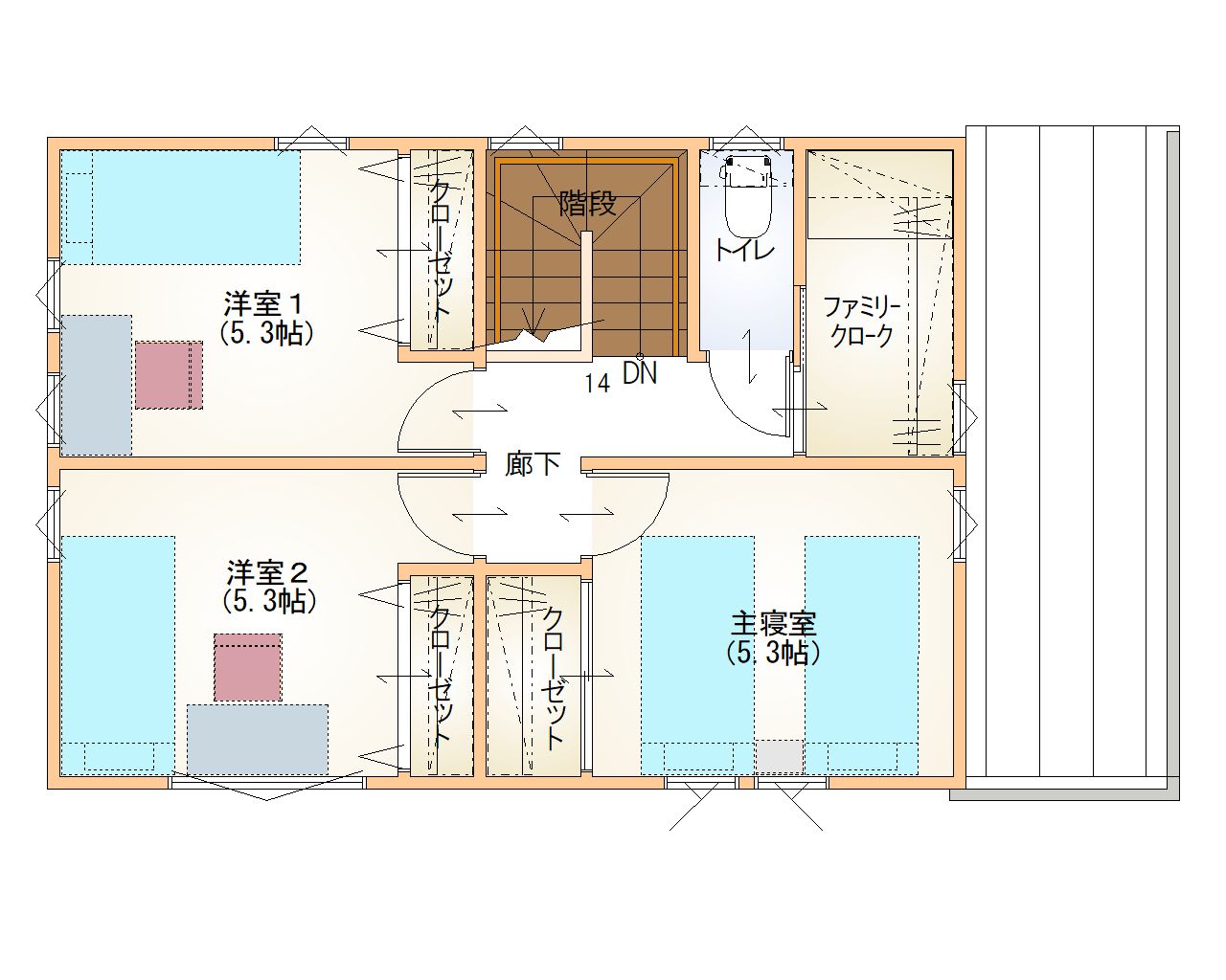 スマイヴ朝日町A2階 平面図20230804
