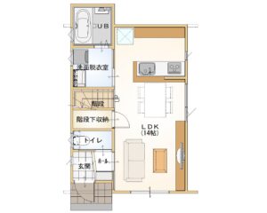 （水沢 羽田町）分譲住宅1階 平面図0626