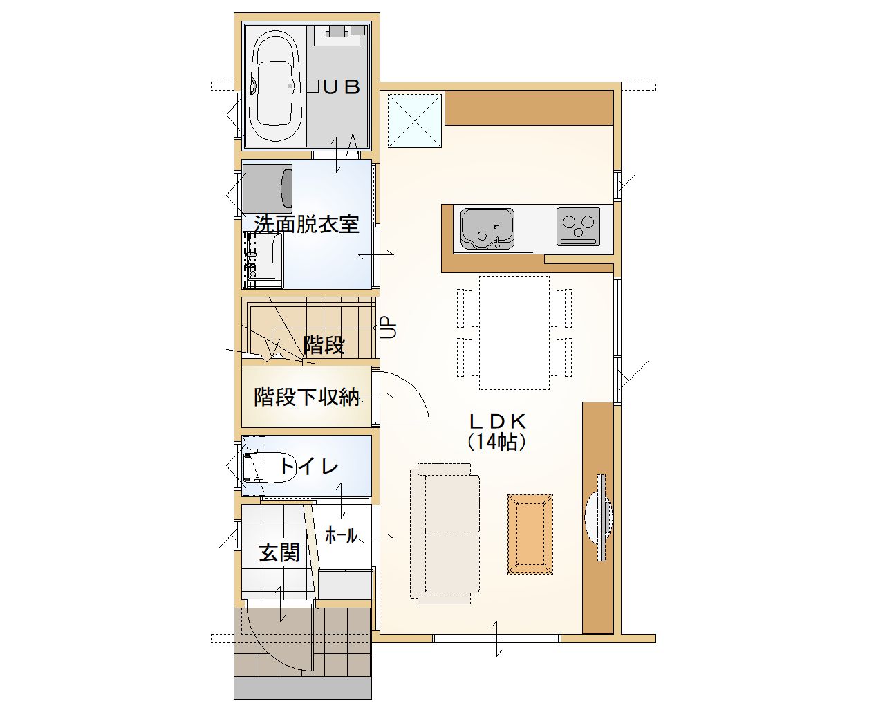 （水沢 羽田町）分譲住宅1階 平面図0626