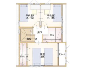 （水沢 羽田町）分譲住宅2階 平面図0626
