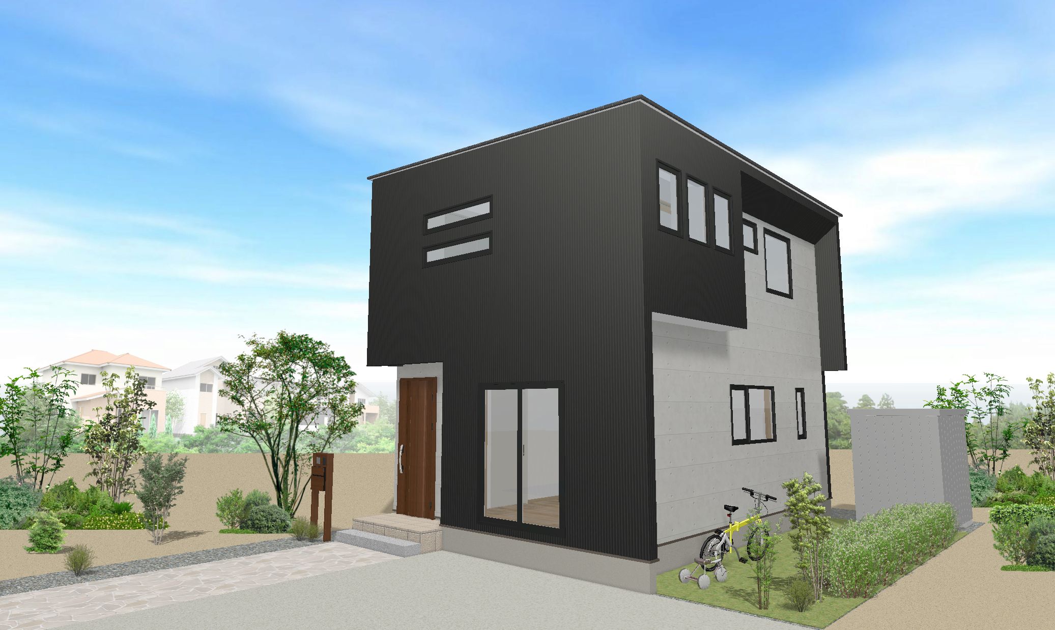 （水沢 羽田町）分譲住宅外観パース